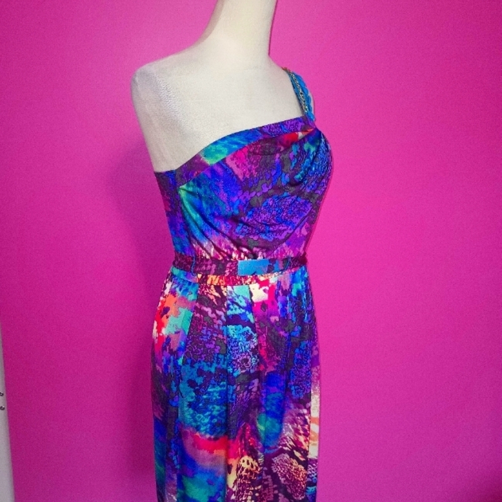Bisou Bisou Y2K Beaded Shoulder Multicolor Cocktail Dress (NWT!!!) - Picture 8 of 9